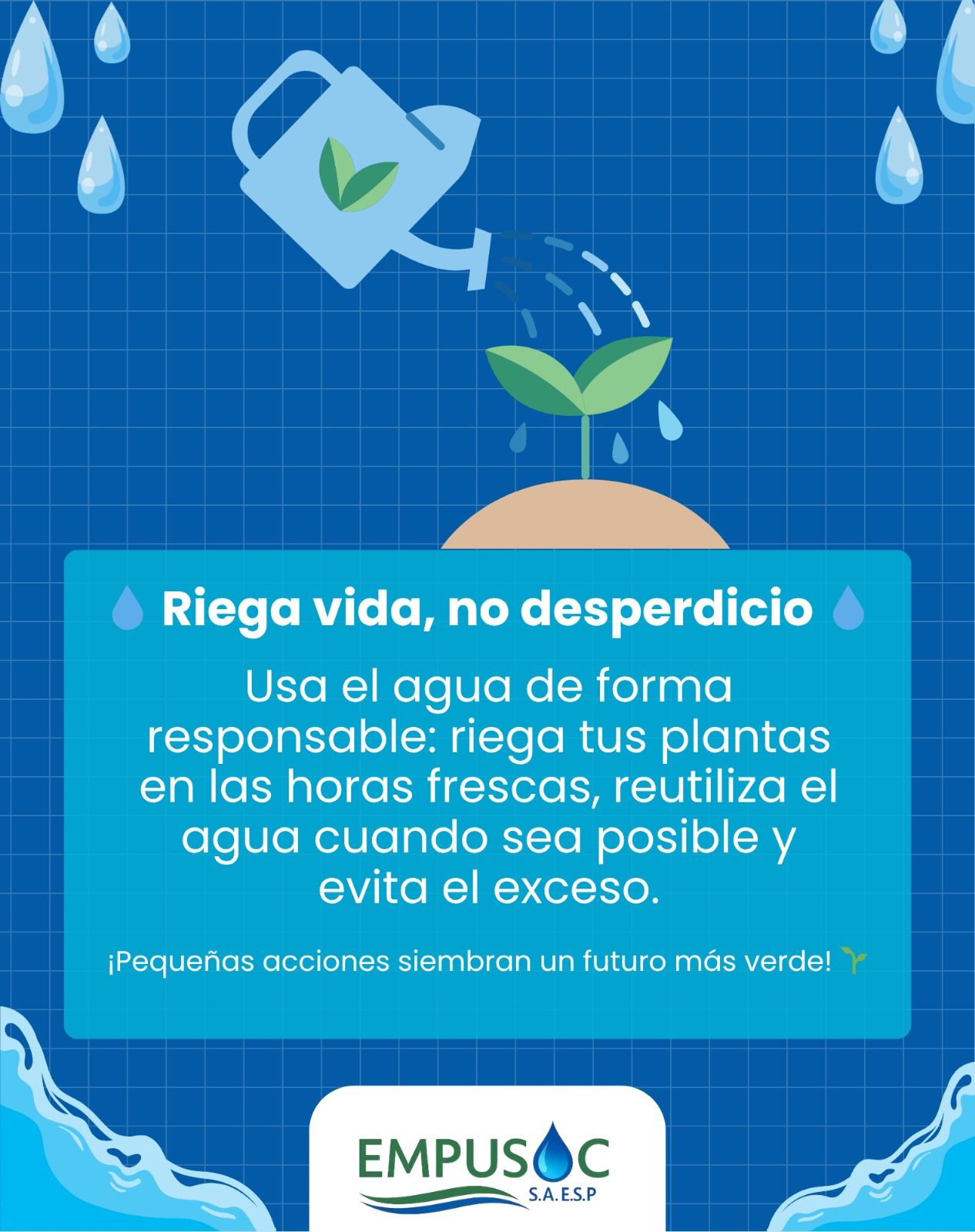 Riega vida, no desperdicio